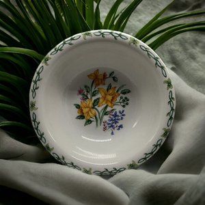 Thomson Pottery FLORAL GARDEN Soup Cereal Bowl 7" Yellow Preowned